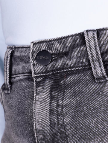 extra long wide leg jeans washed grey devon the label
