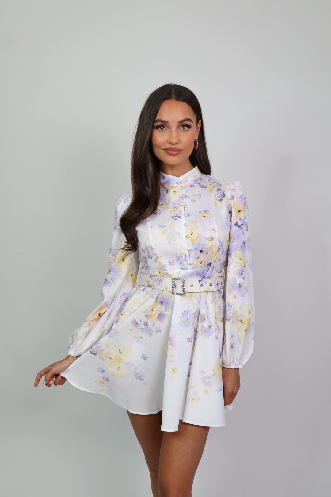 pearl flower dress lila/white